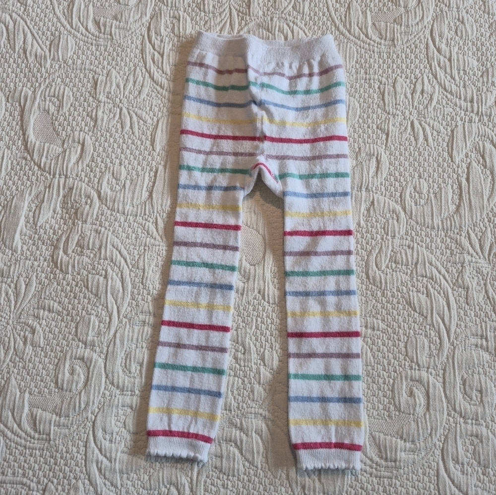 Hanna Andersson girls 5-7 capri striped knit footless tights VGUC